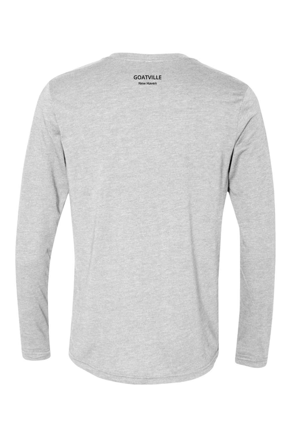Goatville Long Sleeve Tee - Heather White - New Haven (Back)
