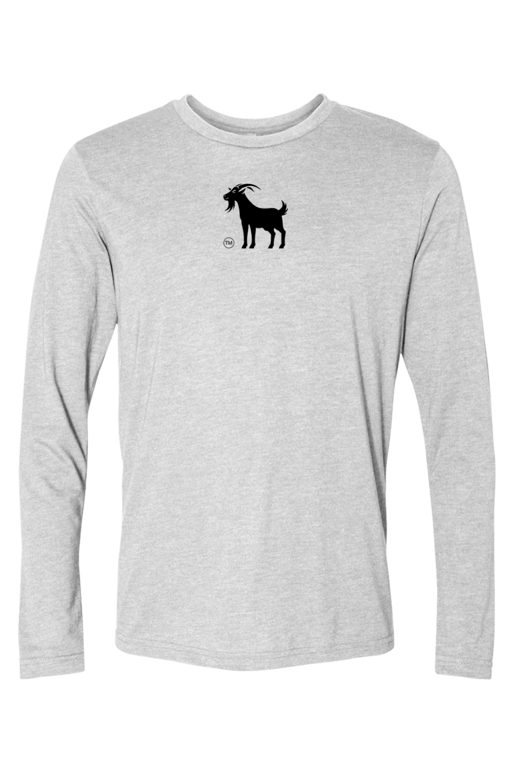 Goatville Long Sleeve Tee - Heather White - New Haven (Back)